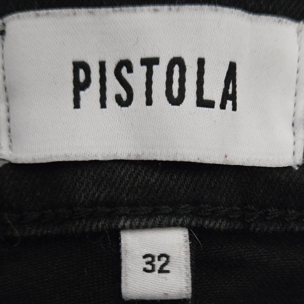 PISTOLA Black Distressed Skinny Jeans Frayed Hem Size 32 - Picture 13 of 14